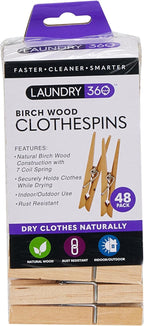 48 Count Birch Wood Clothespins, Natura