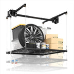 4x4 FT Overhead Garage Lifting Storage Rack, 350 lbs Capacity & 79"Lifting, Metal Garage Ceiling Rack, Adjustable Storage System with Safety Lock