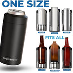 Frost Buddy Universal Can Cooler - Fits all - Stainless Steel Can Cooler for 12 oz & 16 oz Regular or Slim Cans & Bottles - Stainless Steel (Mother Nature)
