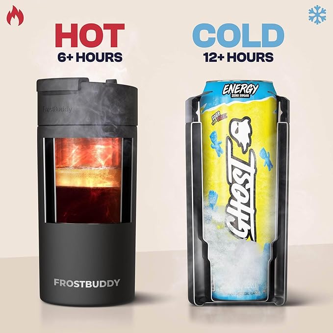 Frost Buddy Universal Can Cooler - Fits all - Stainless Steel Can Cooler for 12 oz & 16 oz Regular or Slim Cans & Bottles - Stainless Steel (Nebula Glitter)