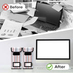 BALEINE File Organizer Box with Lid, Collapsible File Folder Organizer with Plastic Slide, Hanging File Folder Box for Office Document Storage (2 Pack, Color Stripe, S)