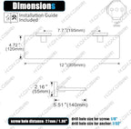 KOKOSIRI Floating Glass Shelf Bathroom Wall Mount Shelves 12-Inch Kitchen Rack for Shower Storage Decor, 2 Pack Brushed Stainless Steel B1107BR-L12-P2