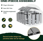 8 x 10 FT Plastic Outdoor Storage Shed with Floor, Resin Storage Tool Shed with Windows and Lockable Door, Outdoor Garden Shed for Lawnmower, Bike, Pool Supply