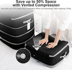 Comforter Storage Bag - 130L Large Capacity Blanket Storage Bags 4-Layer Ultra Space Saving Self Compression Organizer, Washable Compression Bags for Storage Comforter Blanket, 4-Pack, Black