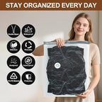Vacuum Seal Bags for Clothing Travel, 16 Pack (3 Jumbo/3 Large/3 Medium/3 Small/4 Roll) Vacuum Storage Bags with Portable Electric Pump, Space Saver Bags for Luggage, Suitcase, Clothes, and Blankets