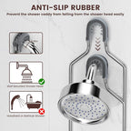 REINHARDT Shower Caddy Hanging, Rustproof Shower Caddy Anti-Swing Shower Organizer Over Showerhead No Drilling Shower Racks with Soap Holder Multi Hooks Bathroom Storage for Shampoo Sponge, Silver
