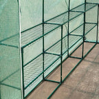 Greenhouse PVC Vinyl Garden House with Flower Stand, Indoor & Outdoor Plant Shelf, Weather-Resistant, Cold-Proof, Pest & Bird Protection, for Home Gardening & Vegetables (Green)