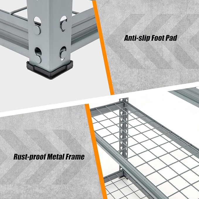 Giantex 5-Tier Storage Shelves Set of 3, Height Adjustable Metal Storage Utility Rack Shelf with Anti-Tipping Device, Heavy Duty Garage Shelving for Warehouse, Basement, 35.5" x 12" x 72", Grey