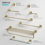 Kraus Ventus Glass Bathroom Shelf with Rail, Brushed Gold Finish, KEA-17745BG