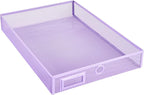 Annova Desk Organizer Wire Mesh 3 Tier Sliding Drawers Paper Sorter/Multifunctional/Premium Solid Construction for Letters, Documents, Mail, Files, Paper, Kids' Art Supplies (Light Pink)
