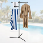 Pool Towel Rack Outdoor 60 Inch Height Outdoor Towel Rack for Pool Heavy-Duty Standing Towel Rack Rustproof & Slip-Resistant Towel Drying Rack Suitable for Indoor Use Towel Stand