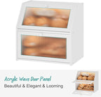 White Bread Box, Extra Large Bamboo Wood Bread Box, White Bread Storage Container
