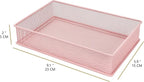 Annova Mesh Stackable Drawer Cabinet and Shelf Organizer Bins Storage Basket School Office Supply Holder Tray- Set of 2 (Light Pink, 6x9x2 Inch)
