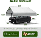 Metal Carport Heavy Duty 12x20ft Outdoor Galvanized Steel Car Port, Vehicle Canopy Garage Shade, Multi-Use Shelter for Car, Boat, Tractors & Outdoor Storage