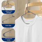 SereneLife 100 Pack Plastic Hangers, Non-Slip, Space-Saving Closet Organizers, Durable and Strong for Shirts, Sweaters, Hoodies, Kids Clothes & Dresses, Ultra-Thin, Lightweight