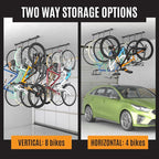 Adjustable Ceiling Mounted Bike Rack for Garage, Hold 4-8 Bikes, Hanger for Space-Saving Storage - adjustable ceiling hooks, nice Bicycle stand.