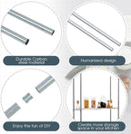 Thyle Set of 4 Wire Shelving Poles Including 8 Pcs 36'' Poles and 50 Pcs Shelf Clips, Heavy Duty Chrome Commercial Wire Shelving Parts for 1" Post Shelf Rack Accessories Replacement(74")