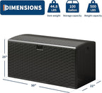 Garvee 100 gal Outdoor Storage Box, Lockable Plastic Deck Box with Lid, Waterproof & UV-Resistant Storage Bin for Patio Cushions, Garden Tools & Pool Accessories, Black