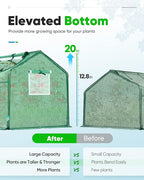 Quictent Mini Greenhouse, Portable Quick-Setup Small Tabletop Waterproof UV Protected PE Cover Shelter for Outdoors/Indoors W/ Raised Base for Garden Plant Seed Starting, 8 Stake, 95"x36"x36", Green