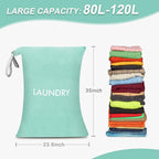 WiseBoy Laundry Bag, 23.6x35 inch Oversized Laundry Bags, Travel Laundry Bag Dirty Clothes Organizer, Nylon Wet Dry Storage Bag for College Dorm, Camping, Caravan, Blue