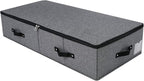 Omygarden Under Bed Storage Bins with Lids, Closet Organizers, Foldable Under-bed Storage Baskets for Sheets, Clothes, Quilts, Sweaters, Wrapping Paper, 35x16.5x7inch, Black Gray, 1PCS