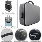 Yuanshikj Heat Insulated Fireproof Waterproof Safe File Organizer,Document Organizer Box with Lock Labels,Multi-Layer Portable Home Travel Safe Storage Box for Important Documents (Grey)