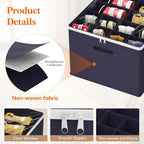 Lifewit Shoe Storage Organizer for Closet, Fabric Large Shoe Box Storage Containers with Clear Cover, Foldable Bins for Boots Heels Sneakers Fits 24-32 Pairs (Each 12-16 Pairs) 2 Pack Blue