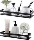 KES Black Glass Shelf for Bathroom, Glass Wall Shelf Extra Thick Tempered Glass shelfs Rectangular 2 Pack, Wall Mounted, BGS4126A-BK-P2