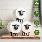 Sheep Toilet Roll Holder - Funny Toilet Paper Holder Free Standing Bathroom Set - 3D Printed Black Sheep Loo Roll Holder - Cute Bathroom Decor - Set of 3