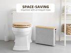 StorageWorks Toilet Paper Storage with Bamboo Lid, Toilet Paper Holder Basket for Up to 9 Mega or 12 Regular Size Rolls, Medium Paper Storage Baskets for Bathroom, Grey, 1 Pack