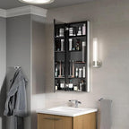 Kohler 81147-DA1 Maxstow Frameless Surface-Mount Bathroom Medicine Cabinet with Mirror, 15 in. W x 40 in. H, Dark Anodized Aluminum
