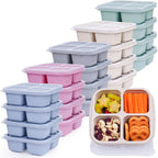 20 Pack Snack Containers, 4 Compartments Reusable Bento Snack Box for Meal Prep, BPA Free Lunchable Containers, Divided Food Storage Containers for Work, Picnic, Microwave and Dishwasher Safe
