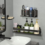 Shower Caddy,Shower Shelf 3 Pack - Bathroom Shower Shelf Rust-Proof Aluminum Adhesive Installation No Drilling Required, Suitable for Bathroom Storage and Home Decoration