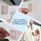 Retractable Clothesline Indoor Clothesline Clothes Line Retracting Indoor Laundry Line Non Perforated Wall Hung Clothesline (Rice White)