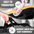 Hampers for Laundry Basket with Lid, 160L Extra Large 3 Section Clothes Divided Organizer for Bedroom, Laundry Room, Dirty Clothing Hamper, Black