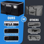 BlissTotes Moving Bags, Heavy Duty Moving Boxes with Zippers Top and Sturdy Handles, Storage Bags for Space Saving and Packing, Collapsible Moving Supplies, Storage Totes (93L, 8-Pack, Black)