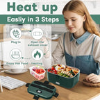 DUPASU Electric Lunch Box Food Warmer: 100W Heated Lunch Box for Adults, 1.8L Portable Fast Heating Lunchbox Food Heater for Car, Truck, Work, Travel, Lonchera Elctrica 12/24V/110-230V