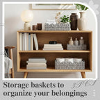 3Pack Toilet Paper Basket for Organizing Scalloped Edge Wicker Basket with Handles Toilet Tank Paper Holder Storage for Bathroom Bedroom Countertop Shelf Decor(Gray,Plastic)
