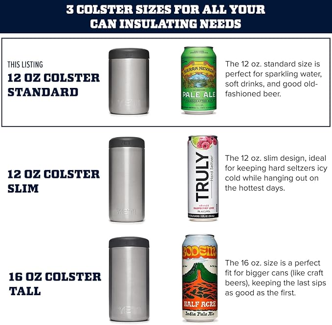 YETI Rambler 12 oz. Colster Can Insulator for Standard Size Cans, Nordic Blue