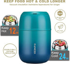 Insulated Soup Thermo 17oz - Stainless Steel Vacuum Lunch Box for Adults, Kids Leakproof Hot Food Container with Handle Folding Spoon (School Office Outdoor)