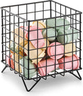 FantasyLife K Cup Holder Organizer, 5.3" x 5.3" x 6.3" Coffee Pod Storage Basket, Coffee Bar Accessories Metal Basket, Large Capacity Countertop Organizer for Kitchen Counter & Office Desktop (Black)