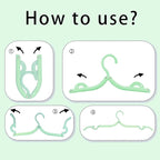 6PCS Portable Folding Clothes Hangers Clothes Drying Rack for Travel (Green)