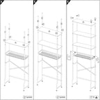 4-Tier Over-The-Toilet Storage Rack, Bathroom Organizer Shelf Over Toilet With Shelf Waterproof Feet Pad And Basket, Multifunctional Space Saver Bathroom Shelves Above Toilet for Room (Black)