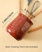 HASENSE Kitchen Utensil Holder for Countertop, 7.1” Large Ceramic Utensil Crock, Utensil Caddy, Utensil Organizer and Rustic Table Decor for Spatulas, Red