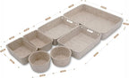 Welaxy Felt Desk Drawer Organizer Trays, 7-Piece Storage Bins for Office, Catchall, Scandinavian Minimalist Decor (Oatmeal)