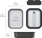 Bentgo MicroSteel Leak-Proof Lunch Box - Microwave-Safe, Oven-Safe, Bento-Style Container with Removable Divider, Airtight Lid, Sustainable Design, Odor & Stain Resistant (Carbon Black)