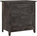 Bush Home Key West 2 Drawer Lateral File Cabinet in Dark Gray Hickory, Document Storage for Home Office, Accent Chest with Drawers