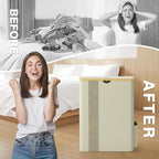 BlissTotes Laundry Basket with Lid, 150L Clothes Laundry Hamper with Handles and 2 Removable Laundry Bag, Breathable Design Hamper with Lid for Bedroom, Bathroom, Dorm, Laundry Room - Beige