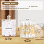 MateeyLife Storage Containers with Lids 2 Pack 10oz, Make Up Organizers for Vanity, Bathroom Organizers and Storage, Q tips for Home and Bathroom Decor, Makeup Holder Set Accessories (Clear)
