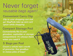 Sturdy Reusable Grocery Bags Foldable and Washable - Made From RipStop Nylon Hold 50lbs - Designed in USA Reusable Shopping Bags Inside a Compact Pod with Carry Clip - 5 Pack in Orange